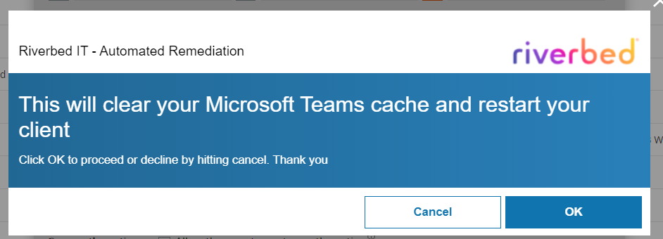 Microsoft Teams pop up