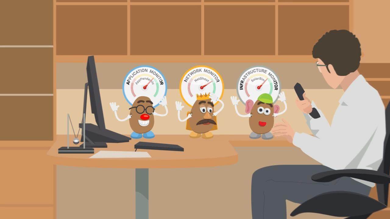 cartoon with 3 potato heads