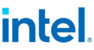 intel letters in blue colour with white background