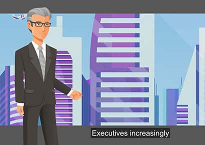 Business man explaining about business in a representation