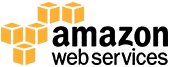 A cubic shapes with amazon web services on transparent background.
