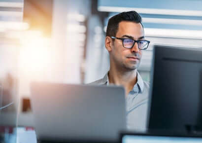confident man in office