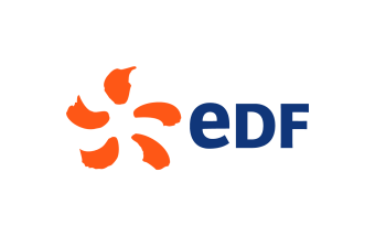 A EDF with its colored logo beside.