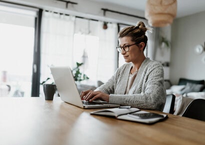Women is working at office