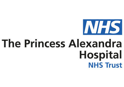 Princess Alexandra NHS logo with Blue and black letters