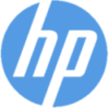 hp logo represented with blue letters in transparent background.