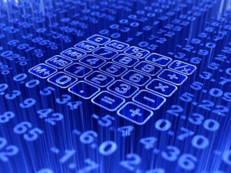 Blue Digital Calculator ROI savings