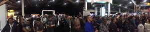Attendees in Riverbed's booth at AWS re:Invent