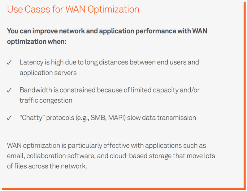 Use cases for WAN optimization with SD-WAN