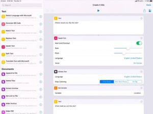 "Create a Site" shortcut