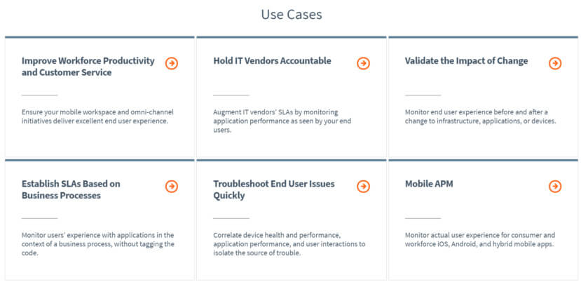 Aternity, End User Experience Monitoring, Digital Experience Monitoring, use cases