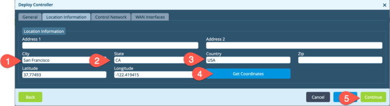 Controller Location Settings