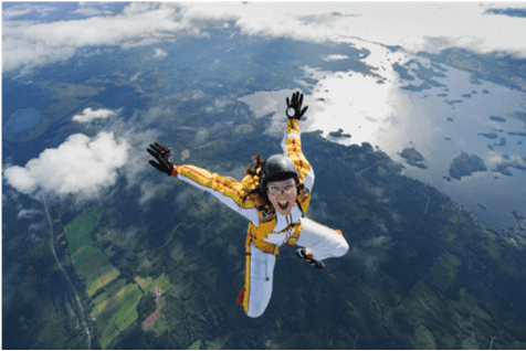 SD-WAN security trade-offs - skydiver in air