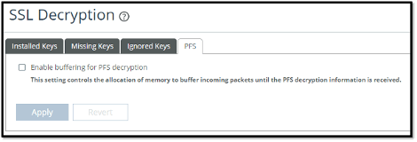 Buffering for PFS option in AppResponse