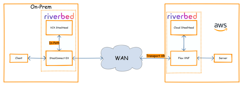 SD-WAN and Riverbed Acceleration deployed together