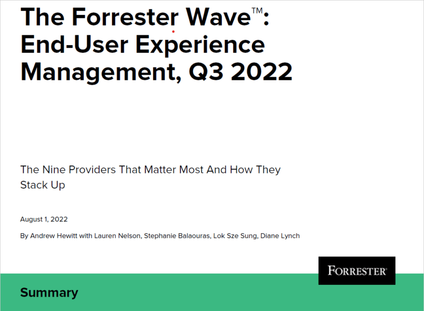 Forrester Wave, EUEM, End User Experience Management, digital experience management, DEM