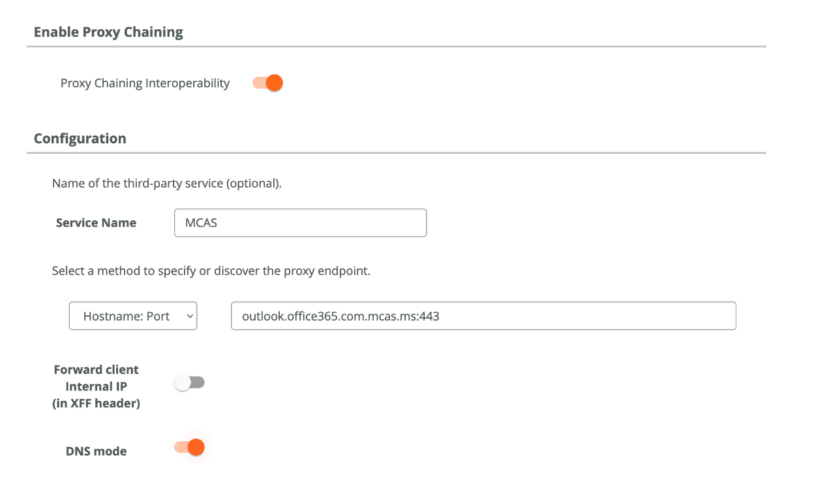 Riverbed’s SaaS Accelerator Microsoft Defender configuration page