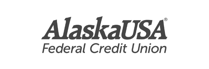 AlaskaUSA letters in black with white background