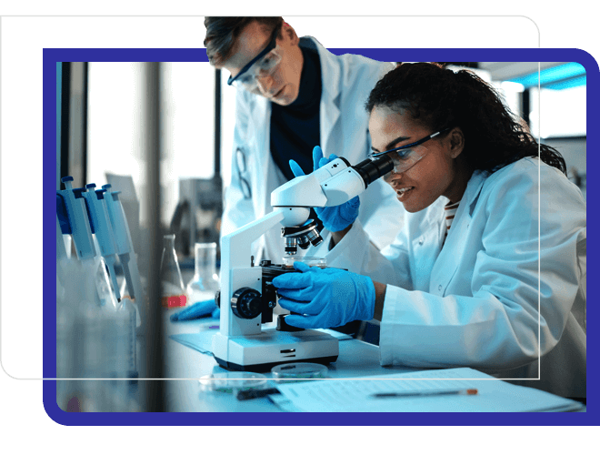 Two people working in lab